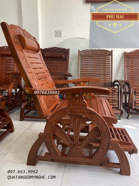 ghế lười gỗ gõ đỏ