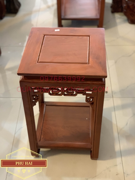 Đôn vuông gỗ hương cao 60 x 30