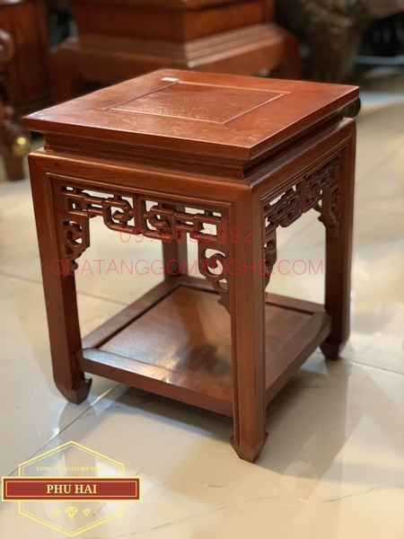 Đôn Gỗ Vuông Trang Trí Cao 40 Mặt 30