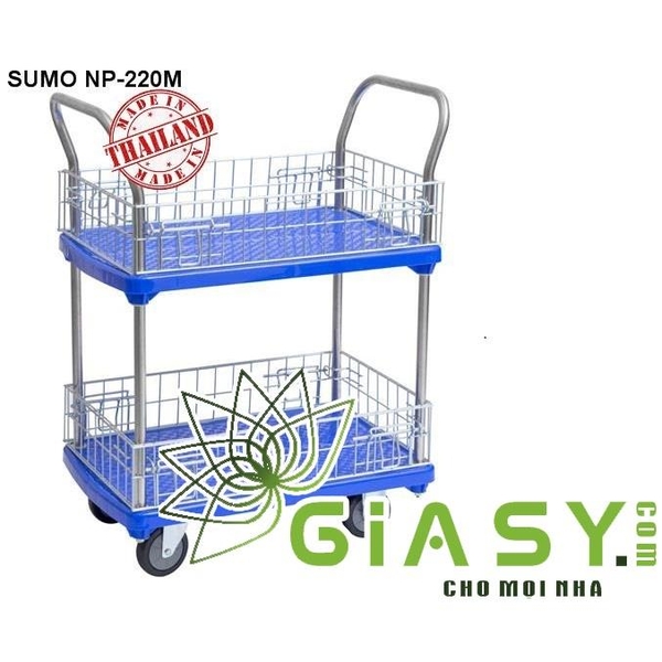 Xe đẩy hàng sàn nhựa 2 tầng NP-220M