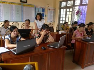Tập huấn phần mềm quản lý mầm non tại Thanh Oai, Hà Nội năm 2014