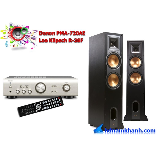Bộ nghe nhạc Amply Denon PMA - 720AE + Loa Klipsch R 28F