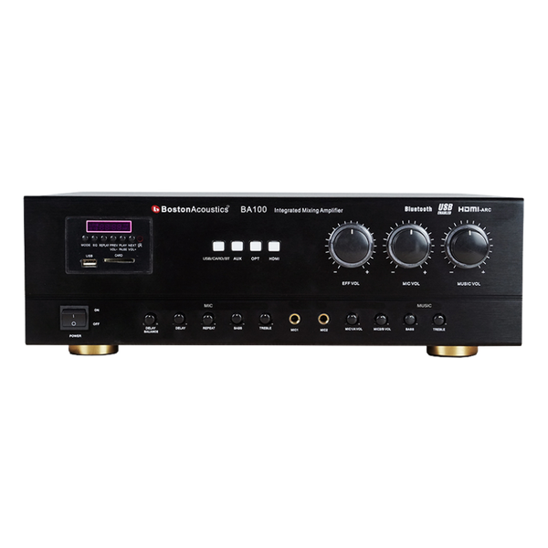Amply Boston Acoustics BA100 -Kết nối Bluetooth, USB, SD Card, Optical và HDMI (ARC)