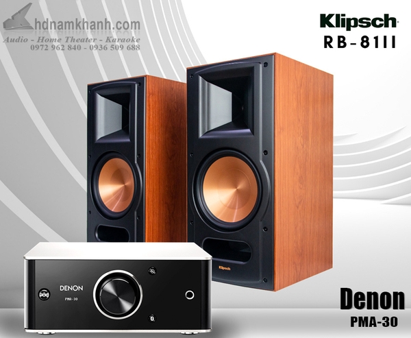 Bộ Hi-fi Amply Denon PMA 30+ Loa Klipsch RB-81ii