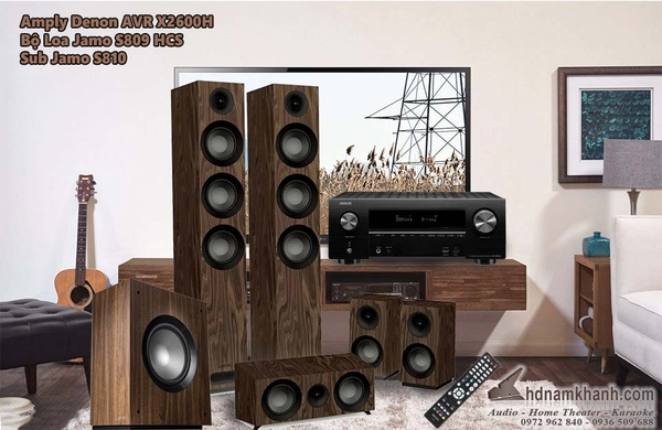Bộ 5.1 Amply Denon X2700H + Loa Jamo S809 HCS, Sub Jamo S810