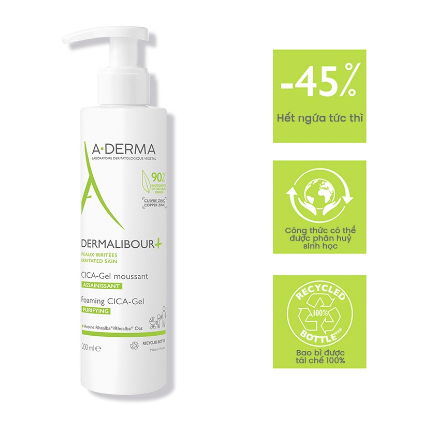 Gel làm sạch và làm dịu da A-Derma Dermalibour+ Foaming Cica-Gel 250ml - Ảnh 3