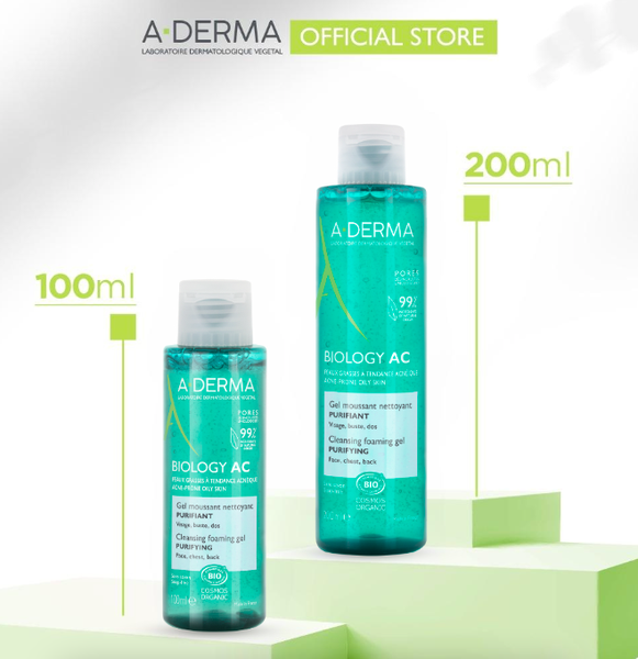 Gel rửa mặt cho da dầu mụn A-Derma Phys-AC Purifying Foaming Gel 100ml - Ảnh 4
