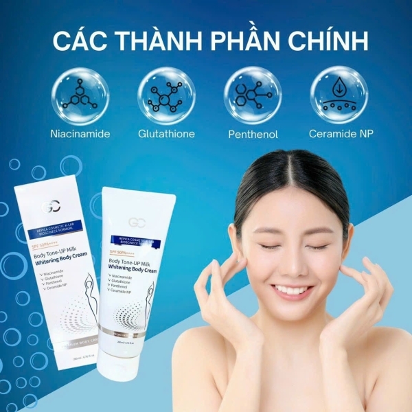 Kem dưỡng thể chống nắng, nâng tông GC SPF50 Body Tone Up Milk