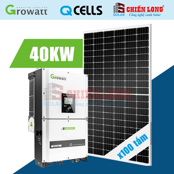 Báo giá 100 tấm pin Qcells 400Wp  hòa lưới 40kw