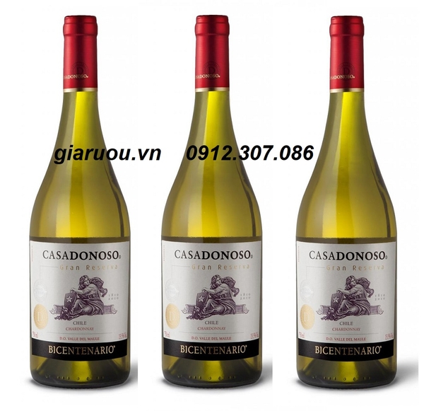 ƯU ĐÃI GIÁ SỐC-VANG CHILE CASADONOSO BICENTENARIO GRAN RESERVA CHARDONNAY
