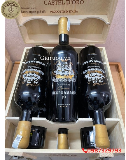 GIÁ VANG Ý 19 ĐỘ CASTEL D’ORO CAPITANO NEGROAMARO RẺ NHẤT