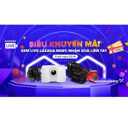 Livestream bán hàng và giới thiệu sản phẩm trên Lazada và trang facebook Grundfos Việt Nam tại Hà Nội