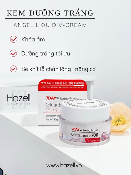 7 day whitening program glutathione 700 v cream Angel’s Liquid 7 Day Whitening Program Glutathione 700 V-Cream 30ml  K-Beauty