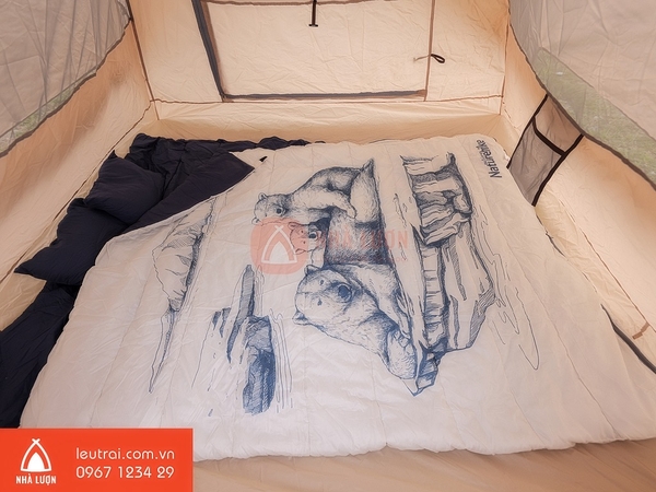 Túi ngủ đôi kèm gối  Naturehike NH19S016-D- họa tiết con gấu