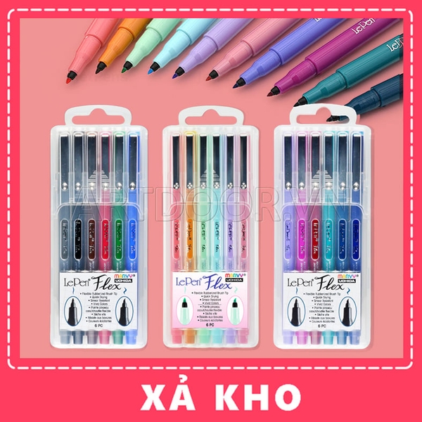 Bộ bút màu viết thư pháp MARVY Lepen Flex - [xả kho]