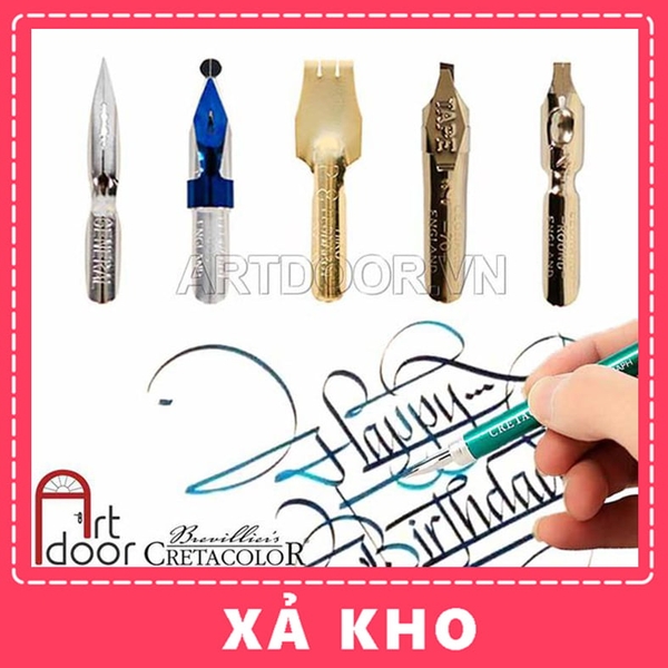 Cán hoặc Ngòi bút sắt CRETACOLOR Calligraphy viết chữ (lẻ) - [xả kho]