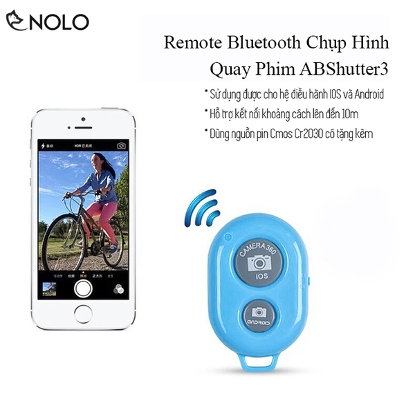 Remote Chụp Hình Quay Phim Bluetooth 2.0 AB Shutter3 Dùng Cho Cả Android Và IOS Dùng Pin Cmos CR2030