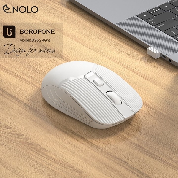 Chuột Không Dây USB Wireless Borofone Model BG5 4 Nút Chức Năng Có Điều Chỉnh Độ Nhạy DPI Dùng Nguồn Pin AA