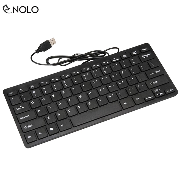 Bàn Phím Mini 78 Phím Cơ Bản Model K1000 Cổng Kết Nối USB Chiều Dài Cáp Nối 120cm