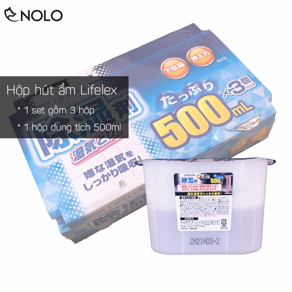 Hộp Hút Ẩm Set 3 Hộp Hút Ẩm LifeLex Dung Tích 500ml Cho Tủ Quần Áo Máy Ảnh Đồ Điện Tử Tủ Sách