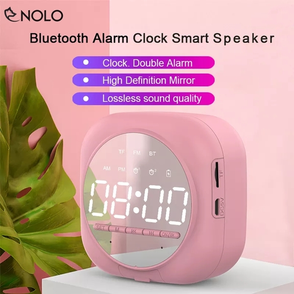 Loa Bluetooth Đồng Hồ Mini Model Q12 Hỗ Trợ Thẻ Nhớ Báo Thức Chỉnh Ánh Sáng Pin Sạc Tích Điện