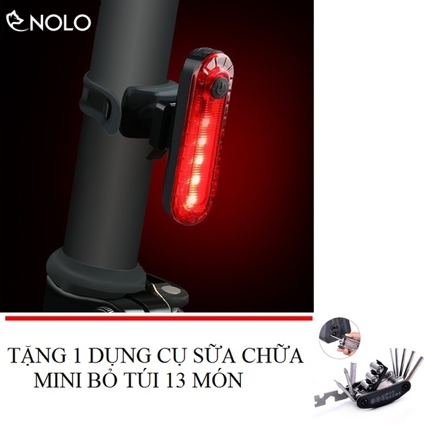 Đèn Xe Đạp Cảnh Báo Pin Sạc 4 Chế Độ West Biking Tặng Dụng Cụ Sữa Chữa 13 Món Bỏ Túi