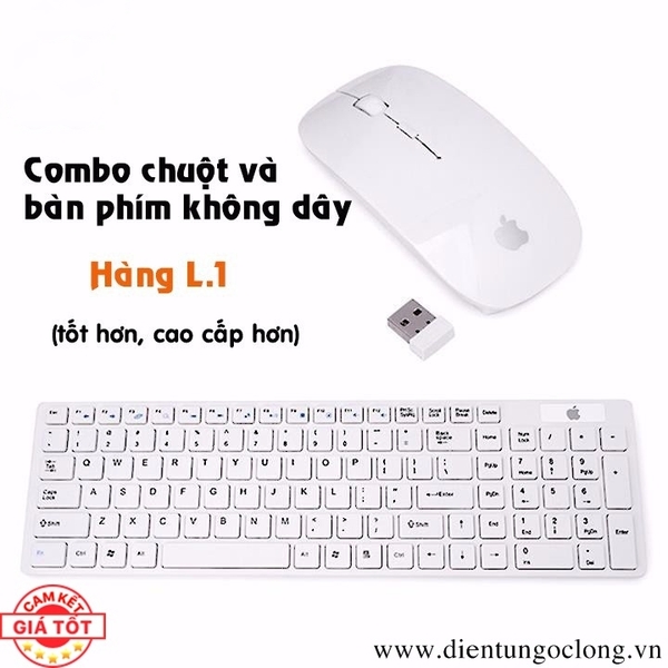 Combo bàn phím và chuột không dây kiểu dáng Apple