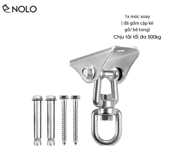 Móc Xoay 360 Độ Treo Tường Treo Trần Hợp Kim Inox SUS Chịu Lực Tải 500kg 5kn Chuyên Dùng Trong Yoga GYM Xích Đu Ghế Treo Bao Cát