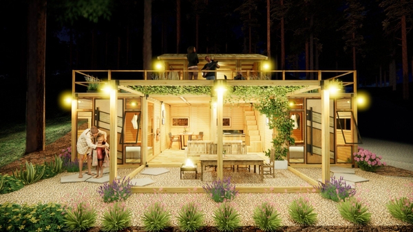 nhà gỗ lắp ghép cao cấp