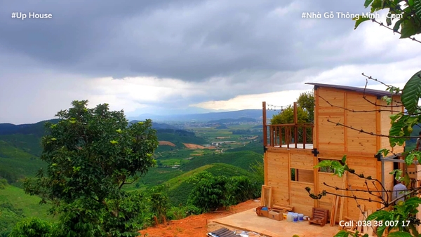 View nhà gỗ lắp ghép đẹp