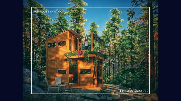 Nhà gỗ lắp ghép gần gũi với thiên nhiên