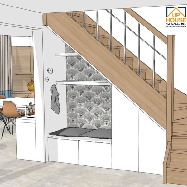 gầm cầu thang làm tủ