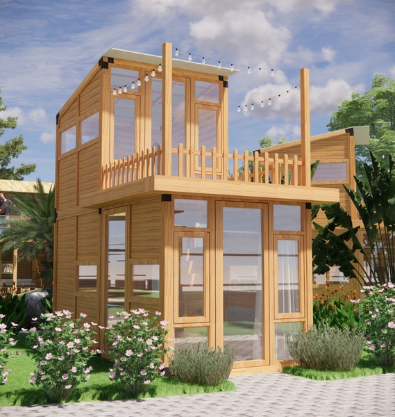 Nhà gỗ làm quán cafe