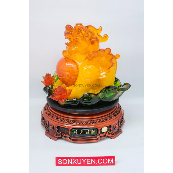 Tỳ hưu ngọc vàng có hoa phú quý cao 30  rộng 25