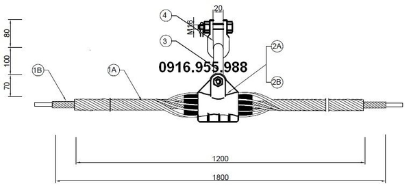 Bộ đỡ - treo cáp quang ADSS khoảng vượt 200