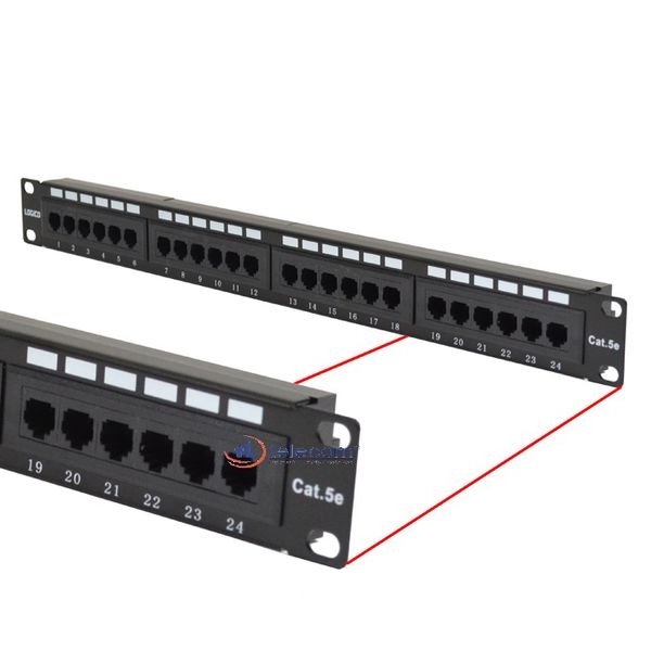 Patch Panel 24 Port Cat6A with Inline Keystone 10G Support, Rapink Coupler Patch  Panel STP Shielded
