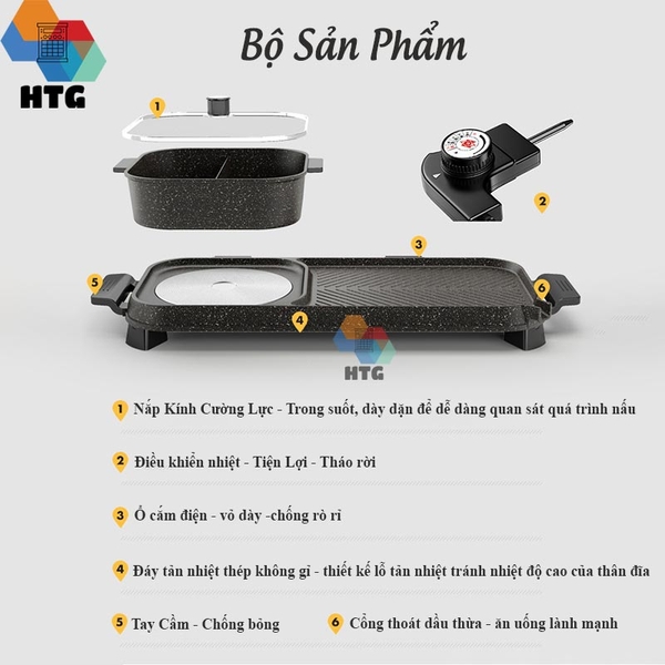 Bếp lẩu nướng 2 trong 1 thế hệ mới, nồi lẩu 2 ngăn tách rời - Top 10 Bếp lẩu nướng hai trong một chất lượng và tiện dụng nhất hiện nay 20