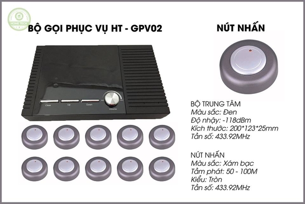 Bộ gọi phục vụ 10 nút ấn - Ht-GPV0001