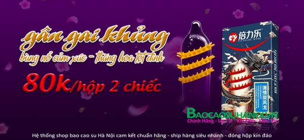 bao cao su rồng đen gân gai khủng hộp 2 chiếc