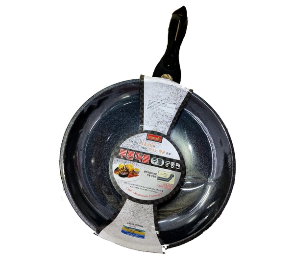 Korean Cookqueen 28cm Marble-Coated Nonstick Wok