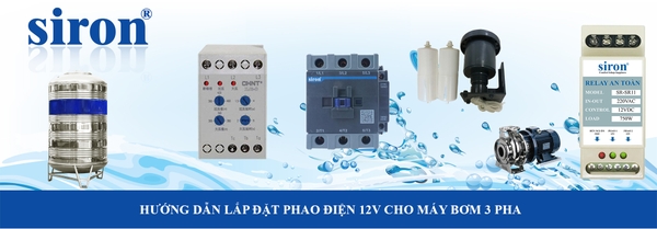 Chống mất pha cho máy bơm 3 pha tự động bật tắt bằng phao điện 12V Chống mất pha cho máy bơm 3 pha tự động bật tắt bằng phao điện 12V