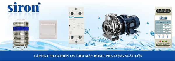 Relay điều khiển bơm nước chống giật an toàn phao điện có khởi động từ Relay điều khiển bơm nước chống giật an toàn phao điện có khởi động từ