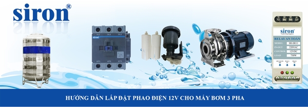 Lắp máy bơm 3 pha cho bể nước thải có relay phao tự động an toàn 12V Lắp máy bơm 3 pha cho bể nước thải có relay phao tự động an toàn 12V
