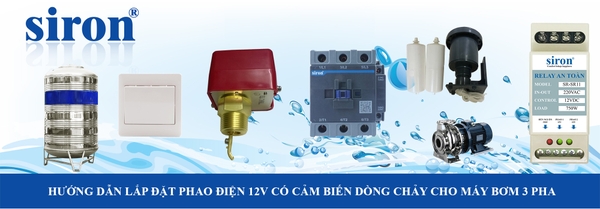 Lắp cảm biến dòng chảy cho máy bơm 3 pha với phao điện 12V tự động Lắp cảm biến dòng chảy cho máy bơm 3 pha với phao điện 12V tự động