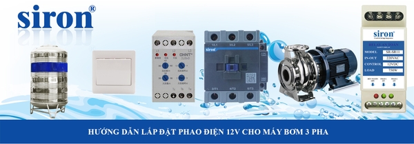 Thiết bị điều khiển bơm nước qua relay an toàn chuyển nguồn phao điện Thiết bị điều khiển bơm nước qua relay an toàn chuyển nguồn phao điện