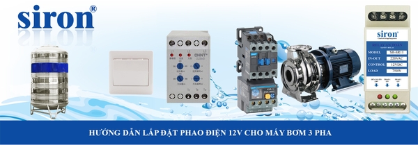 Cách đấu relay an toàn phao điện chuyển đổi nguồn 12V máy bơm 3 pha Cách đấu relay an toàn phao điện chuyển đổi nguồn 12V máy bơm 3 pha
