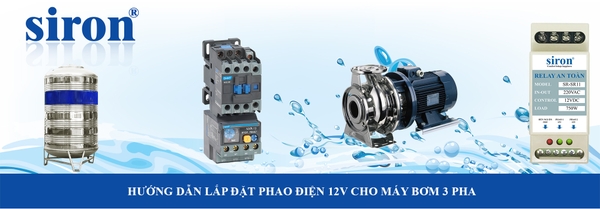 Sơ đồ phao điện 12V chống giật cho máy bơm 3 pha relay nhiệt bể trên Sơ đồ phao điện 12V chống giật cho máy bơm 3 pha relay nhiệt bể trên