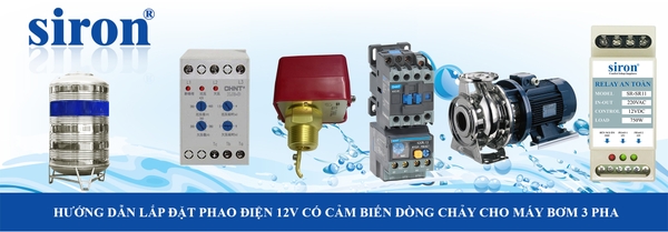 Tủ điện chống mất pha phao điện nguồn 12V tự động máy bơm nước 3 pha Tủ điện chống mất pha phao điện nguồn 12V tự động máy bơm nước 3 pha