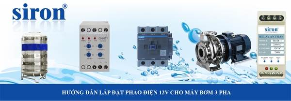 Chống tràn máy bơm nước 3 pha chống mất pha dùng relay phao điện 12V Chống tràn máy bơm nước 3 pha chống mất pha dùng relay phao điện 12V