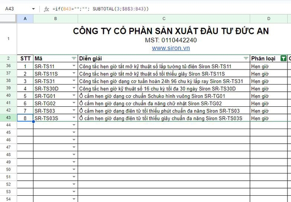 Cách đánh số thứ tự tự động khi lọc dữ liệu trong Excel Cách đánh số thứ tự tự động khi lọc dữ liệu trong Excel